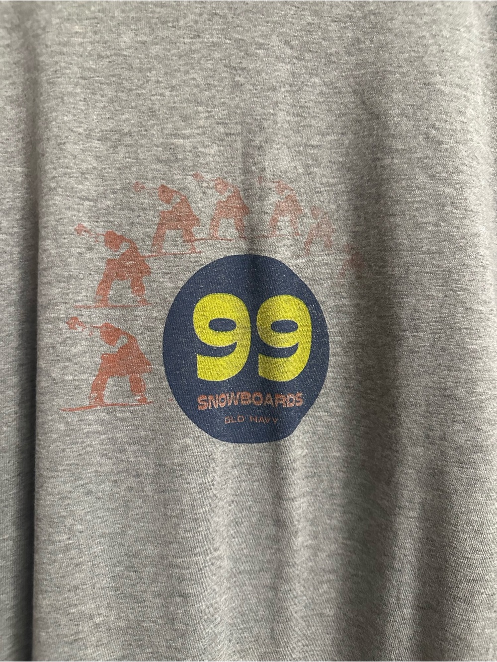 Old Navy 99 Snowboards Long Sleeve Tee XXL Gray Y2K Snowboard Graphic